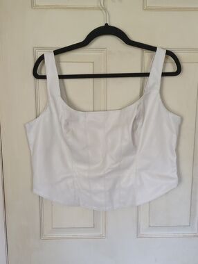NWOT Abercrombie Fitch XL Faux Leather Adjustable Strap Corset Top